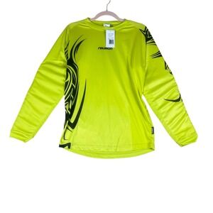 Reusch Bakura Mens Goalkeeper Jersey Lime Green Padded Long Sleeve 32-11-103 AS